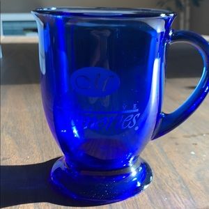 Cobalt Blue Creative Memories Glass Pedestal Mug